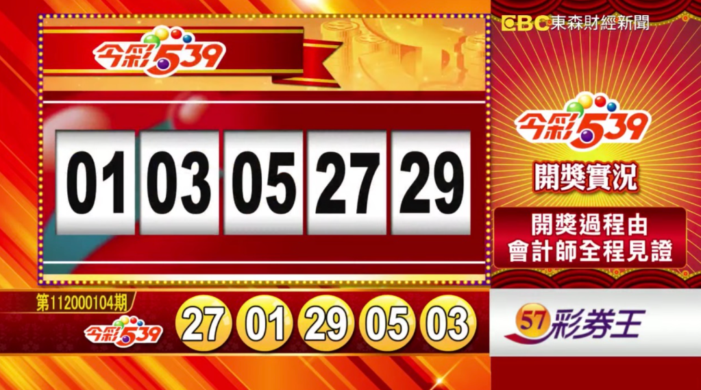 今彩539 - 第112000104期