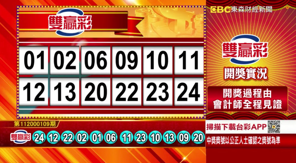 雙贏彩 - 第112000109期