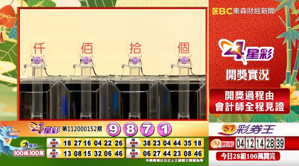 4星彩 - 第112000152期 