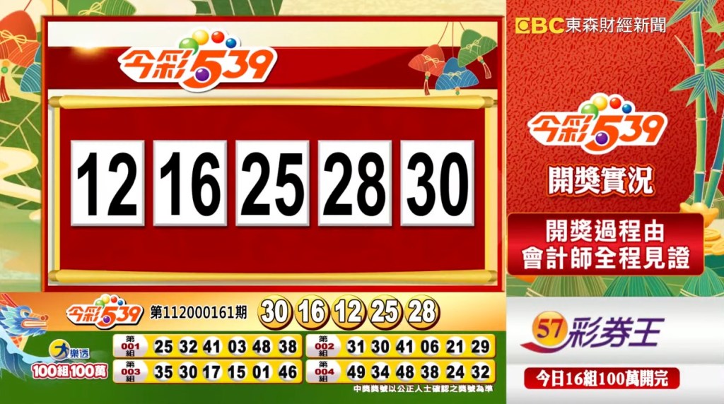 今彩539 - 第112000161期