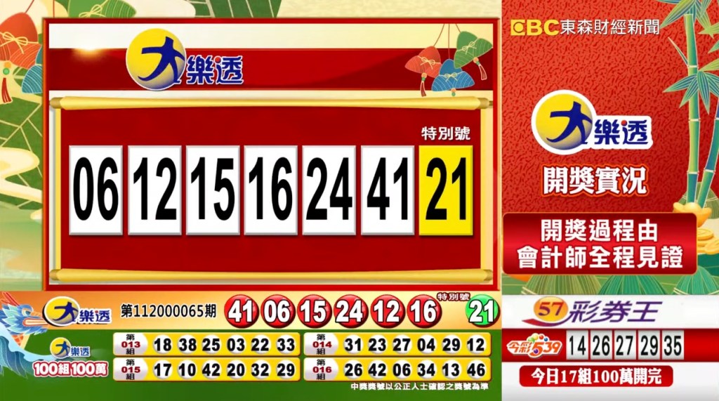大樂透 - 第11200065期