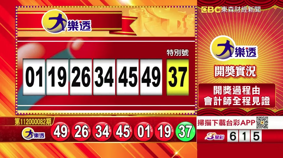 大樂透 - 第11200082期 