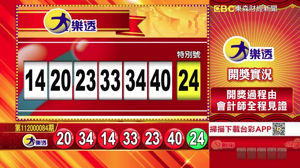 大樂透 - 第11200084期 