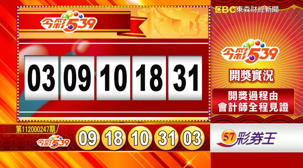 今彩539 - 第112000247期 