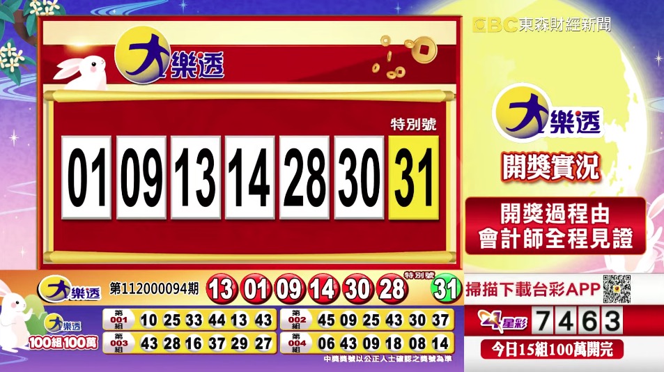 大樂透 - 第11200094期 